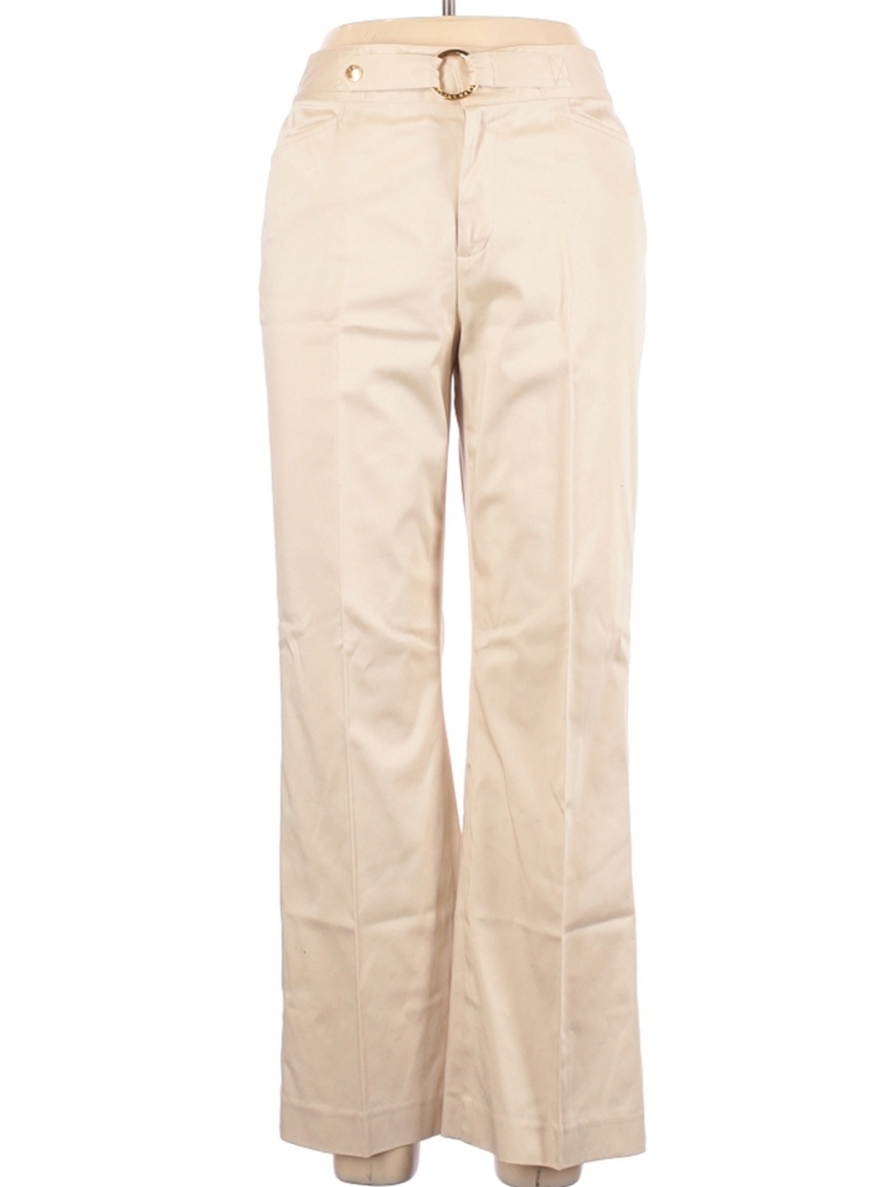 Ralph Lauren Beige/Cream Wide-Leg Pants with Ring Belt